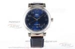 MKS Best Replica IWC Da Vinci Automatic 40 MM Blue Dial Black Leather Strap Watch
